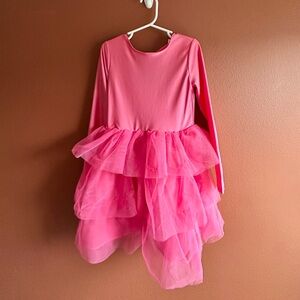 NWT H&M Pink Layered Tulle Long-Sleeve Dress
